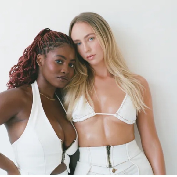 JEAN Machine Laina Rauma NWT szL bra Bralette triangle cropped  lainarauma denim - Picture 4 of 16